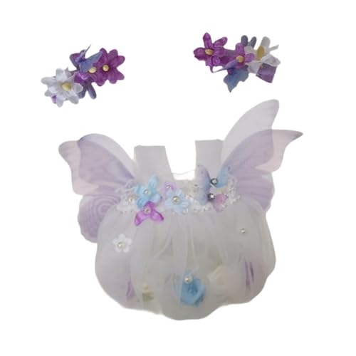 FLCPJGV 20cm Puppenzubehör mit Feen-Puppenkleid für kleine Mädchen, Lila mit Haarnadel von FLCPJGV