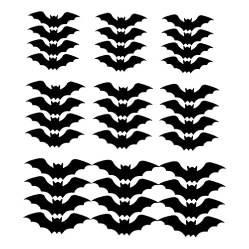 FLCPJGV 24 Stück Wandtattoo Fledermaus Halloween Wandaufkleber PVC 3D Optik mit Lichteffekt für Esszimmer Wohnzimmer Tür Party, 36 StÜcke FLCPJGV 24 Stück Wandtattoo Fledermaus Halloween Wandaufkleber PVC 3D Optik mit Lichteffekt für Esszimmer Wohnzimmer Tür Party, 36 StÜcke von FLCPJGV