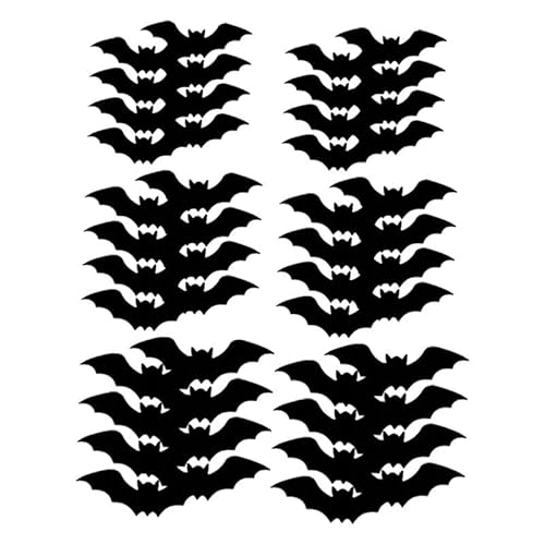 FLCPJGV 24 Stück Wandtattoo Fledermaus Halloween Wandaufkleber PVC 3D Optik mit Lichteffekt für Esszimmer Wohnzimmer Tür Party, 48 Stück FLCPJGV 24 Stück Wandtattoo Fledermaus Halloween Wandaufkleber PVC 3D Optik mit Lichteffekt für Esszimmer Wohnzimmer Tür Party, 48 Stück von FLCPJGV