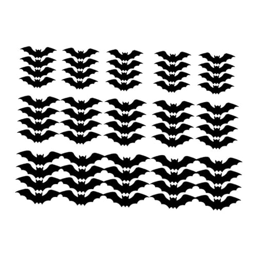 FLCPJGV 24 Stück Wandtattoo Fledermaus Halloween Wandaufkleber PVC 3D Optik mit Lichteffekt für Esszimmer Wohnzimmer Tür Party, 60 Stück FLCPJGV 24 Stück Wandtattoo Fledermaus Halloween Wandaufkleber PVC 3D Optik mit Lichteffekt für Esszimmer Wohnzimmer Tür Party, 60 Stück von FLCPJGV