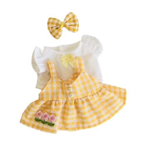 FLCPJGV 3er Pack Mini Puppenkleidung für 20 cm Plüschpuppen Modische Outfits, Gelb von FLCPJGV