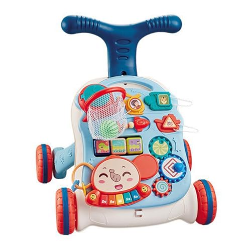 FLCPJGV Baby-Aktivitäts-Lauflernspielzeug, Lauflernspielzeug für Kleinkinder, Musik-Lernspielzeug, Geschenk für 6–12 Monate, Blau von FLCPJGV