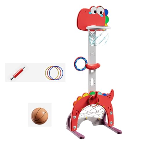 FLCPJGV Basketballkorb für Kinder, Spielgerät für Den Garten, Höhenverstellbar, Dinosaurier von FLCPJGV