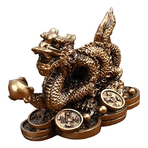 FLCPJGV Chinesische Feng Shui Drachenstatue Glück Erfolg Büro Dekoration, Bronze von FLCPJGV