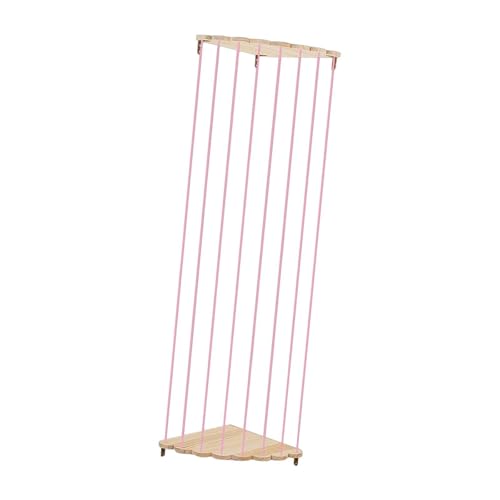 FLCPJGV Eck-Plüschtierhalter, Stofftier-Hängematte, Ecke, großes Fassungsvermögen, Holzregal für Stofftiere, Wandaufbewahrung für das Kinderzimmer, Rosa von FLCPJGV