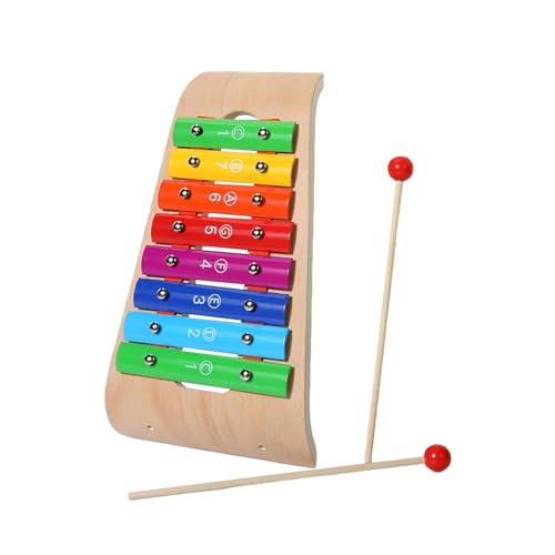 FLCPJGV Holz Xylophon für Kinder mit Zwei Schlägeln, Musikinstrument für Kleinkinder, Montessori Spielzeug, 8 Töne von FLCPJGV