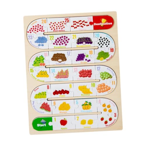 FLCPJGV Holzpuzzle für Kinder, Alphabet Lernspielzeug, Geschenkidee für Jungen Und Mädchen, Frucht von FLCPJGV