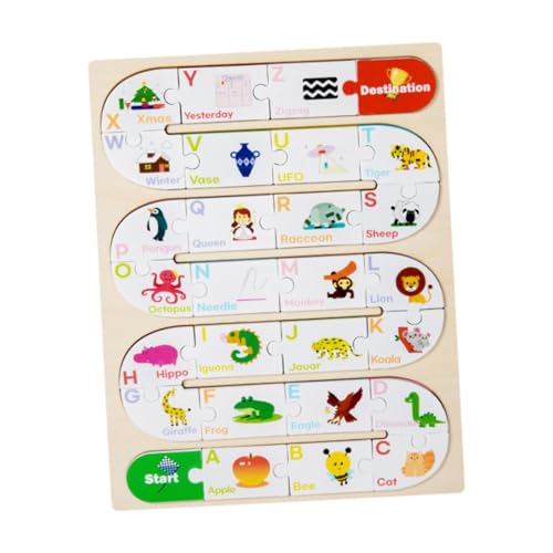 FLCPJGV Holzpuzzle für Kinder, Alphabet Lernspielzeug, Geschenkidee für Jungen Und Mädchen, Tier von FLCPJGV