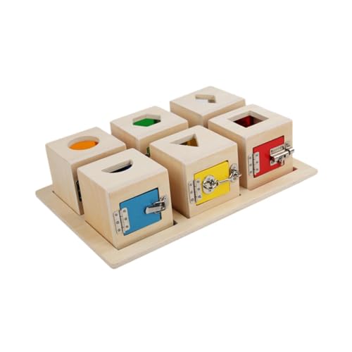 FLCPJGV Holzschloss Box Spielzeug Puzzle Spielzeug Praktische Lebenskompetenz für Kinder Baby von FLCPJGV