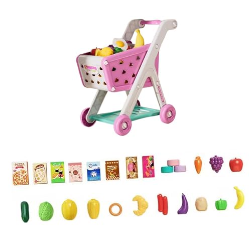 FLCPJGV Kinder Einkaufswagen Trolley Set Schreibtisch Lagerung Spielzeug für Jungen Mädchen Kleinkinder von FLCPJGV