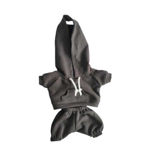 FLCPJGV Kleidung für Plüschpuppen mit Einer Höhe von 17 cm, Hoodie Und Hose, Puppenzubehör, Dunkelgrau von FLCPJGV