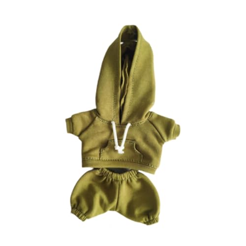 FLCPJGV Kleidung für Plüschpuppen mit Einer Höhe von 17 cm, Hoodie Und Hose, Puppenzubehör, GrÜn von FLCPJGV