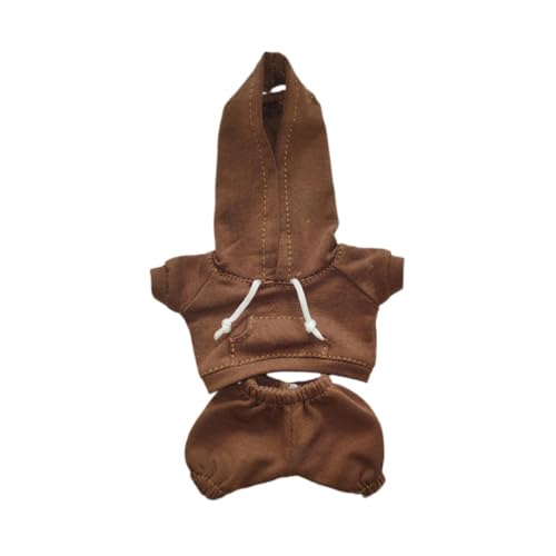 FLCPJGV Kleidung für Plüschpuppen mit Einer Höhe von 17 cm, Hoodie Und Hose, Puppenzubehör, Kastanienbraun von FLCPJGV