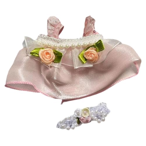 FLCPJGV Kleine Puppenbekleidung für Mädchen, Blumiges Accessoire Set, rosa Blumenrock von FLCPJGV