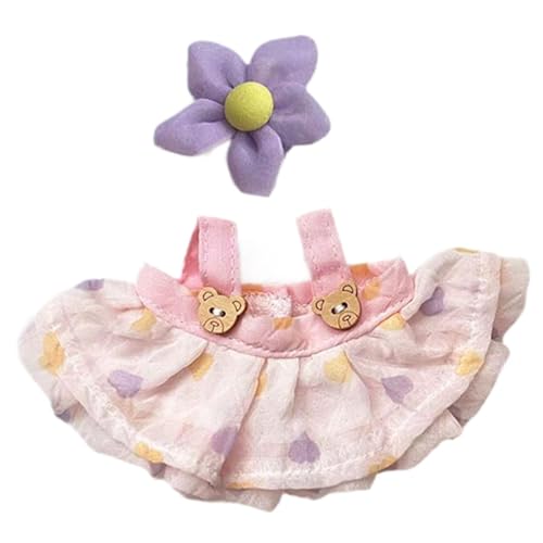 FLCPJGV Kleine Puppenbekleidung für Mädchen, Blumiges Accessoire Set, rosa Rock von FLCPJGV