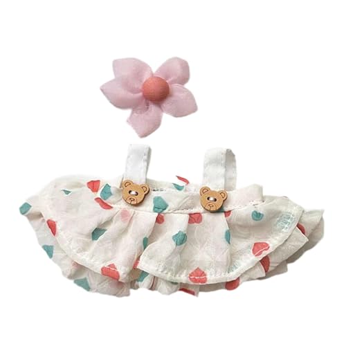 FLCPJGV Kleine Puppenbekleidung für Mädchen, Blumiges Accessoire Set, weißer Rock von FLCPJGV