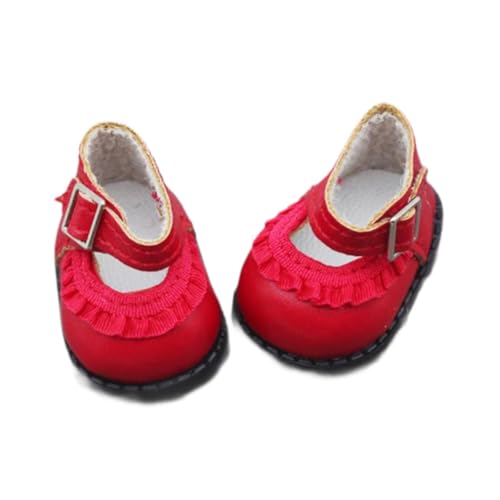 FLCPJGV Mini-Puppenschuhe, Rollenspiel-Zubehör für 17 cm Puppen, Rot von FLCPJGV