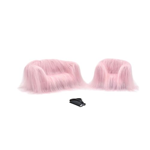 FLCPJGV Miniatur Sofa für Puppenhaus, 1:12 Maßstab, Elegante Wohnmöbel, ROSA von FLCPJGV