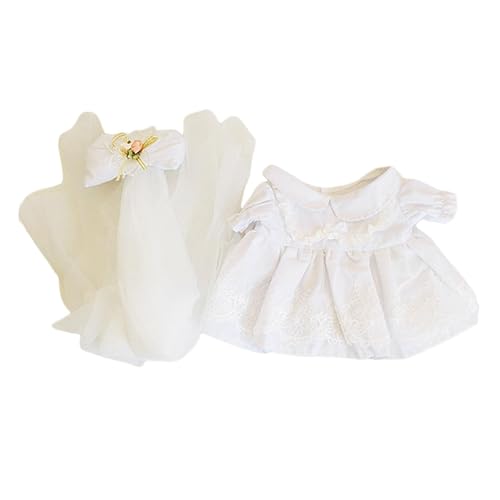 FLCPJGV Outfit für 38 cm große Puppen, Hochzeitskleid, Plüschpuppenzubehör, Kleid mit Kragen von FLCPJGV