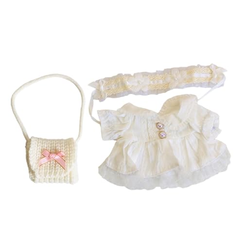 FLCPJGV Outfit für 38 cm große Puppen, Hochzeitskleid, Plüschpuppenzubehör, Weißes Kleid von FLCPJGV