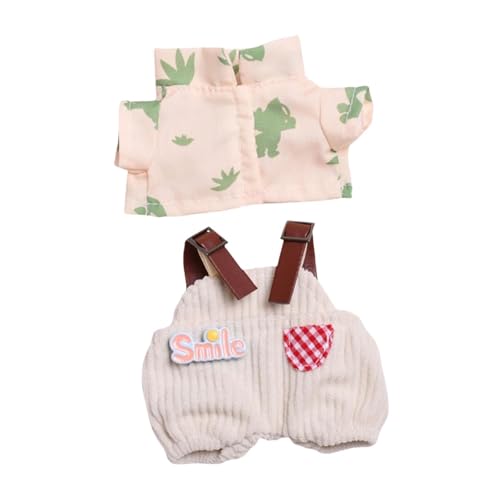 FLCPJGV Outfits für Plüschpuppen 15–17 cm, Anziehsachen für Kuscheltiere, DIY Kostüme, Overall-Shirt von FLCPJGV