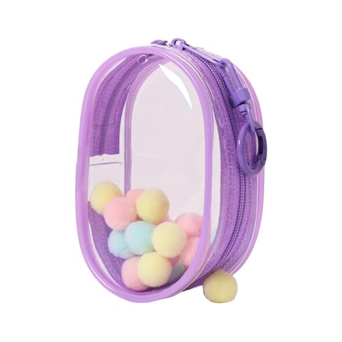 FLCPJGV PVC Aufbewahrungstasche für Puppen, Kleine Tasche für Minifiguren mit Reißverschluss, Violett von FLCPJGV