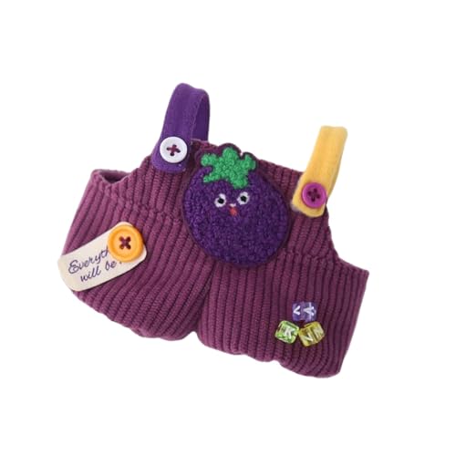 FLCPJGV Plüsch Puppe Strampler Kostüme Geburtstag Geschenke süße Gemüse Overalls Mädchen Puppe Hosen, 15 cm Aubergine von FLCPJGV