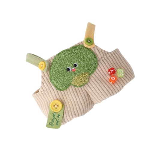 FLCPJGV Plüsch Puppe Strampler Kostüme Geburtstag Geschenke süße Gemüse Overalls Mädchen Puppe Hosen, 20 cm Brokkoli von FLCPJGV