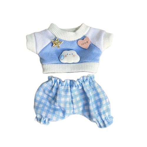 FLCPJGV Plüsch Puppenkleidung für 17 cm Große Kuscheltiere, Stilvolle Outfits, BLAU von FLCPJGV