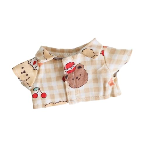 FLCPJGV Plüschpuppenkleidung für 15 cm Große Puppen Trendige Outfits für Kuscheltiere, Braunbärgitter von FLCPJGV