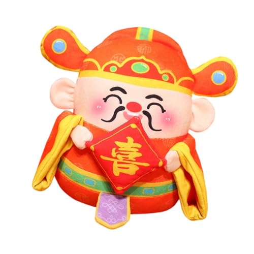 FLCPJGV Plüschtier, traditionelle chinesische Plüschfiguren, chinesische Götterstatue, ausgestopftes Plüschtier, Plüschtierpuppe, als Souvenir, Glück von FLCPJGV