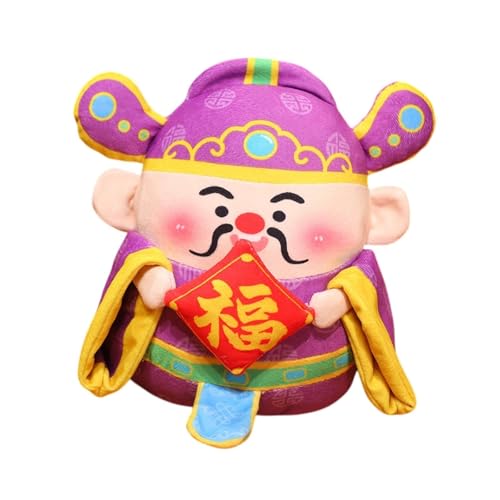 FLCPJGV Plüschtier, traditionelle chinesische Plüschfiguren, chinesische Götterstatue, ausgestopftes Plüschtier, Plüschtierpuppe, als Souvenir, Vermögen von FLCPJGV