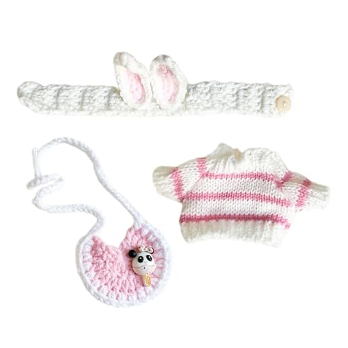 FLCPJGV Pullover-Kostüme für Mädchenpuppen, stilvolle, süße Kleider, Anhänger, Puppen-Outfits für 15 cm große Puppen, Rosa von FLCPJGV