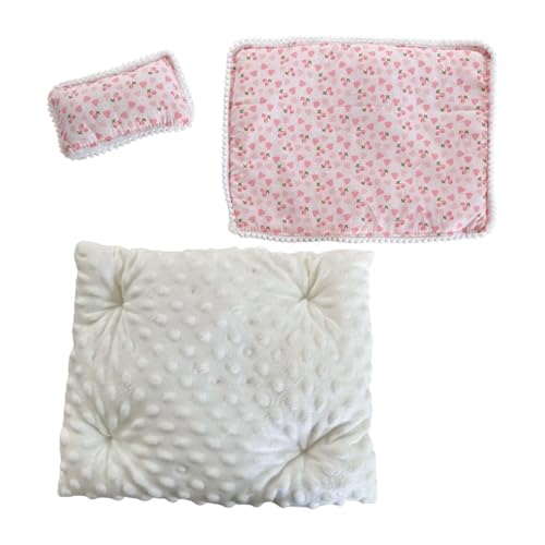 FLCPJGV Puppe Bettwäsche Set Pretend Spielen Plüsch Puppe Zubehör Rolle Spielen Gedruckt Quilt Kissen, Kirsche, 3 Stück FLCPJGV Puppe Bettwäsche Set Pretend Spielen Plüsch Puppe Zubehör Rolle Spielen Gedruckt Quilt Kissen, Kirsche, 3 Stück von FLCPJGV