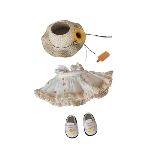 FLCPJGV Puppenkleidung Set mit Hut, Outfit für 17 cm Und 15 cm Puppen, mit Schuhen von FLCPJGV