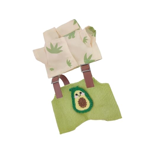 FLCPJGV Puppenkleidung für 15 cm Kuscheltiere, Kostüme und Zubehör für Plüschpuppen, Grüner Overall von FLCPJGV