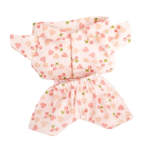 FLCPJGV Puppenkleidungsset für Mädchen, Puppenoutfit, Geschenkideen für Kinder, Puppenspielzeugkleidung, Rosa Erdbeere von FLCPJGV