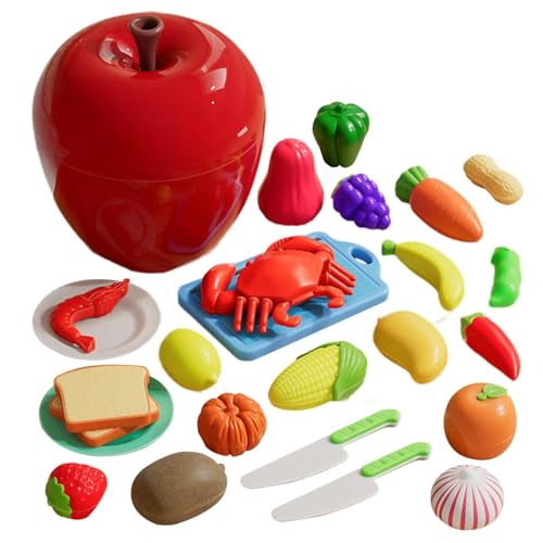 FLCPJGV Rollenspielset mit Schneide Spielzeug für Kinder Ab 3 Jahren, 25 Stück von FLCPJGV