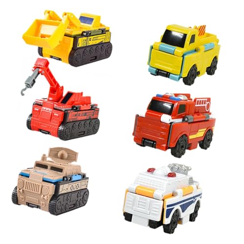 FLCPJGV Verwandlungsfähige Fahrzeuge, Miniatur Rennauto Spielzeug, Lernspielzeug für Kinder, 6 Stück von FLCPJGV