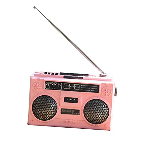 FLCPJGV Vintage Resin Radio Crafts für Wohnzimmer Büro Galerie, Rosa von FLCPJGV