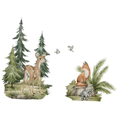 FLCPJGV Wandsticker Tiermotive Tier Wandtattoo Tiere Aufkleber Wanddeko aus PVC Selbstklebend Ablösbar Wasserdicht für Schlafzimmer Kinderzimmer Wohnzimmer, 120x77cm FLCPJGV Wandsticker Tiermotive Tier Wandtattoo Tiere Aufkleber Wanddeko aus PVC Selbstklebend Ablösbar Wasserdicht für Schlafzimmer Kinderzimmer Wohnzimmer, 120x77cm von FLCPJGV
