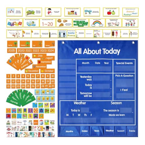 FLCPJGV Wetter- und Kalender-Taschendiagramm, Lehrmittel, Lernressource für Bildungszentren, Verbesserung von Gedächtnis und Vorstellungskraft, Familie von FLCPJGV