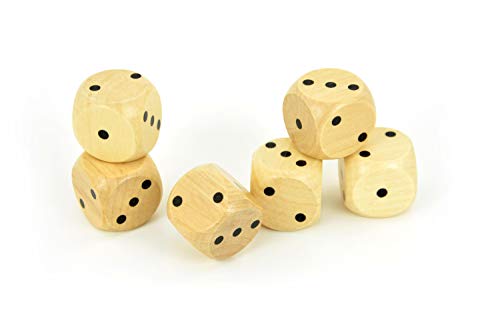 FLIXi Spielwürfel aus Holz in TOP QUALITÄT Augenwürfel 1-3 groß 6er Set von FLIXi