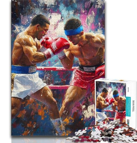 Boxer-Kampf-Puzzle 1000 Teile für Teenager, Lernspiele, Heimdekoration, Geschenk für die ganze Familie, 38x52cm Boxer-Kampf-Puzzle 1000 Teile für Teenager, Lernspiele, Heimdekoration, Geschenk für die ganze Familie, 38x52cm von FLKFDOZ