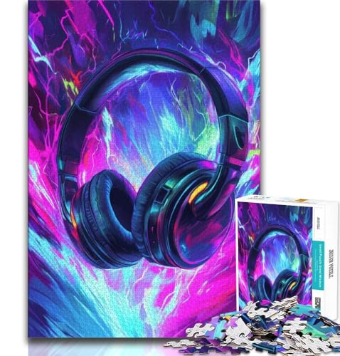 Kopfhörer-Puzzle, 1000 Teile, für Erwachsene und Jugendliche, Spielzeug, Lernspiele, stressabbauende Wanddekoration, 38x52cm Kopfhörer-Puzzle, 1000 Teile, für Erwachsene und Jugendliche, Spielzeug, Lernspiele, stressabbauende Wanddekoration, 38x52cm von FLKFDOZ
