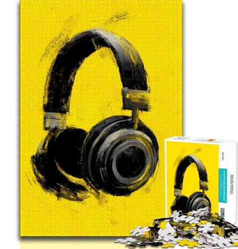 Kopfhörer-Puzzle, 1000 Teile, für Erwachsene und Jugendliche, zum Stressabbau, schwierige Herausforderung, als Geschenk für die ganze Familie, 50x75cm Kopfhörer-Puzzle, 1000 Teile, für Erwachsene und Jugendliche, zum Stressabbau, schwierige Herausforderung, als Geschenk für die ganze Familie, 50x75cm von FLKFDOZ