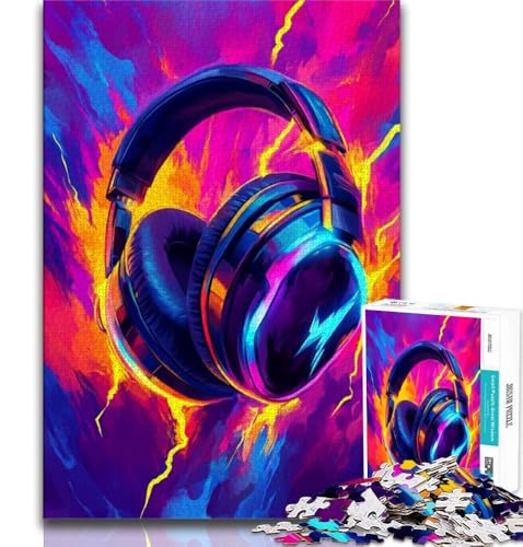 Kopfhörer-Puzzle für Teenager, 1000 Teile, Lernspiele, Heimdekoration, geeignet für die Schreibtischdekoration, 38x26cm Kopfhörer-Puzzle für Teenager, 1000 Teile, Lernspiele, Heimdekoration, geeignet für die Schreibtischdekoration, 38x26cm von FLKFDOZ
