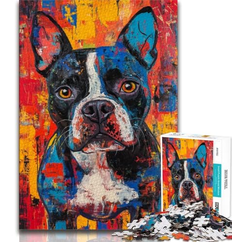 Puzzle für Teenager, 1000 Teile, Bullterrier-Hund, entspannendes intellektuelles Lernspielzeug, stärkt die Liebe zwischen Paaren, für Kinder ab 14 Jahren, 38x26cm Puzzle für Teenager, 1000 Teile, Bullterrier-Hund, entspannendes intellektuelles Lernspielzeug, stärkt die Liebe zwischen Paaren, für Kinder ab 14 Jahren, 38x26cm von FLKFDOZ
