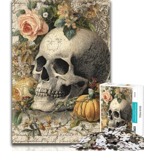 Retro-Totenkopf-Puzzle, 1000 Teile, Geschenk für Erwachsene, anspruchsvoll zu vervollständigen, Aber lustig und humorvoll, einzigartige Heimdekoration und Geschenke, 38x26cm Retro-Totenkopf-Puzzle, 1000 Teile, Geschenk für Erwachsene, anspruchsvoll zu vervollständigen, Aber lustig und humorvoll, einzigartige Heimdekoration und Geschenke, 38x26cm von FLKFDOZ