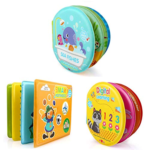 FLORMOON Baby-Badebücher Lehrreich Wasserdicht Baby Badezeit Plastikbücher für Kleinkinder, Kinder, Jungen und Mädchen von JOKFEICE